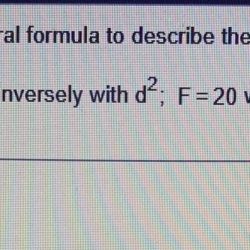 Solved write general directly varies variation describe formula transcribed problem text been show has