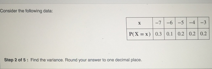 Variance following round data find answer decimal place homeworklib