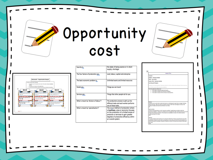 Scarcity and opportunity cost worksheet answers