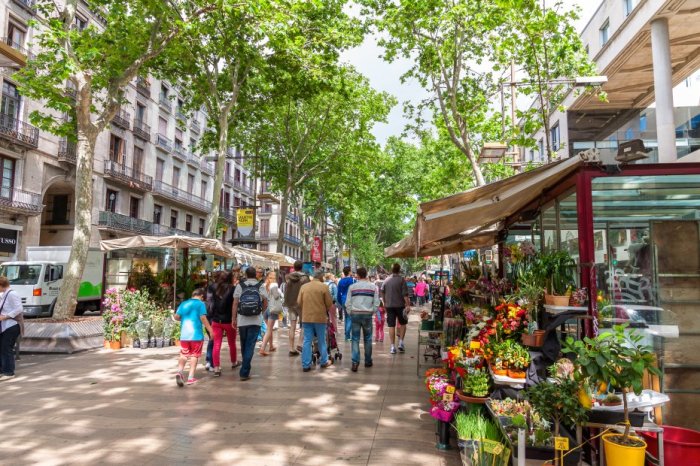 Las ramblas de barcelona son amplias avenidas